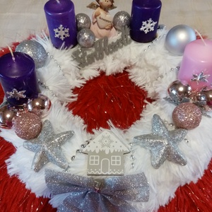 Adventi angyalkás asztali koszorú  - Meska.hu