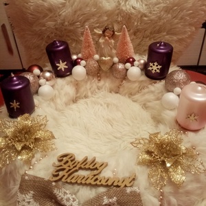 Angyalkás adventi koszorú , Karácsony, Adventi díszek, Adventi koszorú, Virágkötés, MESKA