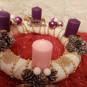 Adventi koszorú  - karácsony - karácsonyi lakásdekoráció - ünnepi asztaldekoráció - Meska.hu