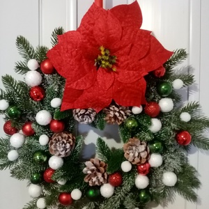 Karácsonyi Ajtó kopogtató  - karácsony - karácsonyi lakásdekoráció - karácsonyi ajtódíszek - Meska.hu