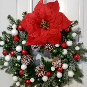 Karácsonyi Ajtó kopogtató  - karácsony - karácsonyi lakásdekoráció - karácsonyi ajtódíszek - Meska.hu