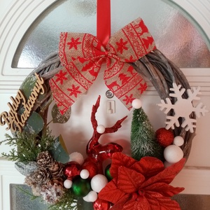 Karácsonyi ajtó kopogtató - karácsony - karácsonyi lakásdekoráció - karácsonyi ajtódíszek - Meska.hu