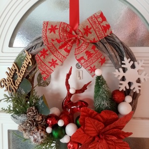 Karácsonyi ajtó kopogtató - karácsony - karácsonyi lakásdekoráció - karácsonyi ajtódíszek - Meska.hu