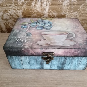 Teás doboz, ékszer doboz, Ékszer, Ékszertartó, Ékszerdoboz, Decoupage, transzfer és szalvétatechnika, MESKA