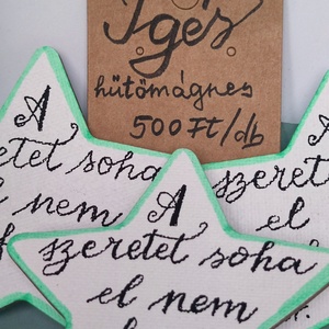Hűtőmágnes, kézzel írt Igés  - otthon & életmód - konyhafelszerelés, tálalás - konyhai dekoráció - hűtőmágnes - Meska.hu
