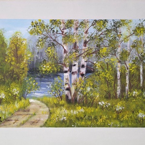 Tisza part 2. , Művészet, Festmény, Akril, Festészet, Festett tárgyak, MESKA