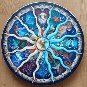 Zodiákus falióra  - otthon & életmód - dekoráció - fali és függő dekoráció - falióra & óra - Meska.hu