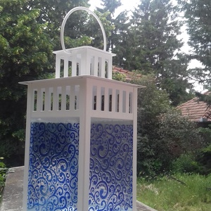 Csipke Tündér lámpás üvegrogyasztással - tengerkék - otthon & életmód - lámpa - asztali lámpa - Meska.hu