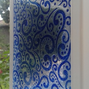 Csipke Tündér lámpás üvegrogyasztással - tengerkék - otthon & életmód - lámpa - asztali lámpa - Meska.hu