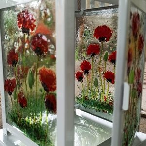 Tündér lámpás üvegrogyasztással - pipacs - otthon & életmód - ház & kert - kerti lámpa - Meska.hu