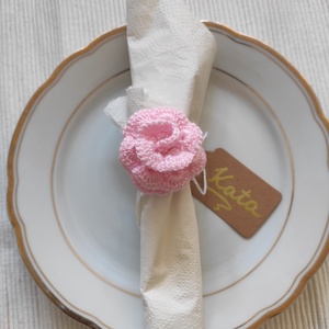 Szalvétagyűrű 3 in 1, Esküvő, Meghívó & Kártya, Ültetési rend, Horgolás, MESKA