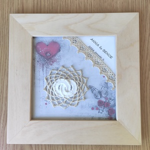 Karikagyűrűs esküvöi kép, Esküvő, Emlék & Ajándék, Doboz, Horgolás, MESKA