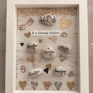 A házasság alapkövei esküvői kép, Esküvő, Emlék & Ajándék, Doboz, Decoupage, transzfer és szalvétatechnika, Festett tárgyak, MESKA