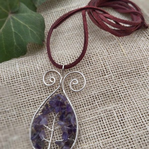 Ametiszt Életfa medál - ékszer - nyaklánc - medálos nyaklánc - Meska.hu
