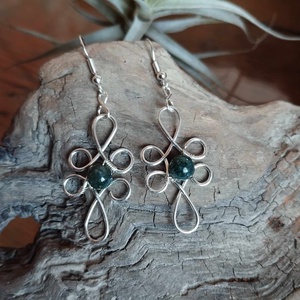 Mohaachát drót fülbevaló - ékszer - fülbevaló - lógó fülbevaló - Meska.hu