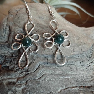 Mohaachát drót fülbevaló - ékszer - fülbevaló - lógó fülbevaló - Meska.hu