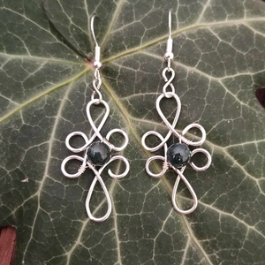 Mohaachát drót fülbevaló - ékszer - fülbevaló - lógó fülbevaló - Meska.hu