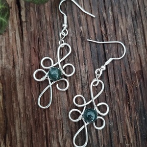 Mohaachát drót fülbevaló - ékszer - fülbevaló - lógó fülbevaló - Meska.hu