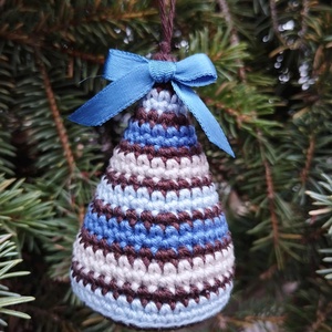 Jeges fenyő, horgolt karácsonyfa - karácsony - karácsonyi lakásdekoráció - karácsonyfadíszek - Meska.hu