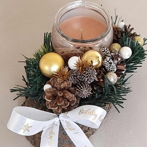 Adventi asztaldísz illatmécsessel - karácsony - adventi díszek - adventi asztaldísz - Meska.hu