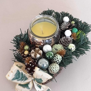 Adventi asztaldísz illatmécsessel - karácsony - adventi díszek - adventi asztaldísz - Meska.hu