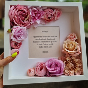 Szülőköszöntő ajándék képkeret virágokkal egyedi idézettel esküvőre - Meska.hu
