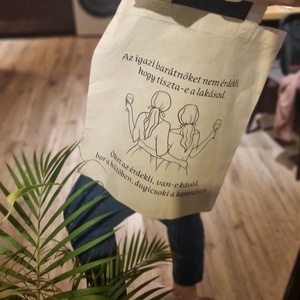 Vászontáska igazi barátnőknek, Táska & Tok, Bevásárlás & Shopper táska, Shopper, textiltáska, szatyor, Decoupage, transzfer és szalvétatechnika, MESKA
