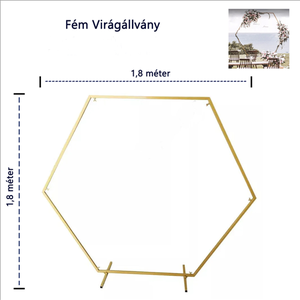 Bérelhető boldogságkapu arany hexagon 1,8m, Esküvő, Dekoráció, Helyszíni dekor, Fémmegmunkálás, Meska