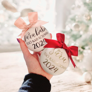 Első karácsony 8cm egyedi üveggömb 2025!!!, Karácsony, Karácsonyi lakásdekoráció, Karácsonyfadíszek, Decoupage, transzfer és szalvétatechnika, MESKA