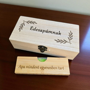 Mini vízmérték díszdobozban egyedi felirattal (VIZ1) - esküvő - emlék & ajándék - szülőköszöntő ajándék - Meska.hu