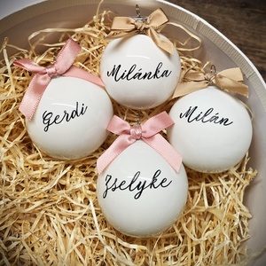 4DB-OS BOX ÜVEGGÖMB MASNIVAL EGYEDI FELIRATTAL 6CM (604gombbox) - karácsony - karácsonyi lakásdekoráció - karácsonyfadíszek - Meska.hu