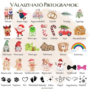 PIKTOGRAMMOS EGYEDI FELIRATOS KARÁCSONYI GÖMB PIROS 8 cm (808gomb) - karácsony - karácsonyi lakásdekoráció - karácsonyfadíszek - Meska.hu