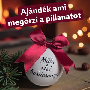 Fehér fényes üveggömb 8cm egyedi felirattal (804gomb), Karácsony, Karácsonyi lakásdekoráció, Karácsonyfadíszek, Decoupage, transzfer és szalvétatechnika, MESKA