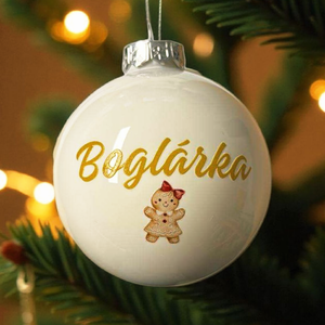 PIKTOGRAMMAL KÉRHETŐ EGYEDI KARÁCSONYI ÜVEGGÖMB SZUPERNAGYI 7 cm (704gomb), Karácsony, Karácsonyi lakásdekoráció, Karácsonyfadíszek, Decoupage, transzfer és szalvétatechnika, MESKA