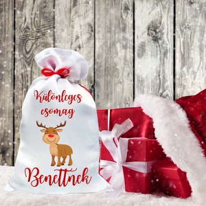 Mikulás zsák egyedi névvel Különleges csomag (15.minta), Karácsony, Mikulás, Mikulás zsák, Decoupage, transzfer és szalvétatechnika, MESKA