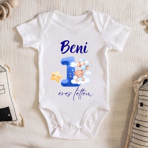 Első szülinap lufis maci body, Játék & Sport, Baba & babaház, Babaruha, babakellék, Decoupage, transzfer és szalvétatechnika, MESKA
