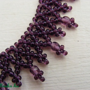 Csiperke Lila népi nyaklánc - ékszer - nyaklánc - gyöngyös nyaklánc - Meska.hu