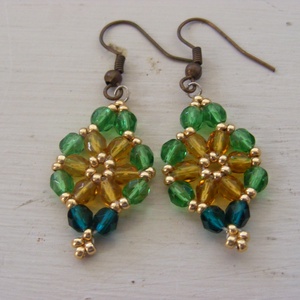 Rózsaablak - gyöngy fülbevaló - Meska.hu