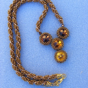 Őszi álom - swarovski rivolisbarna - arany - bronz gyöngy nyaklánc - ékszer - nyaklánc - gyöngyös nyaklánc - Meska.hu
