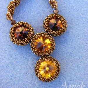 Őszi álom - swarovski rivolisbarna - arany - bronz gyöngy nyaklánc - ékszer - nyaklánc - gyöngyös nyaklánc - Meska.hu