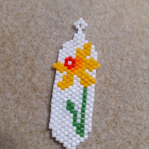 Tavaszvárás 3 - nárciszos medál/fülbavaló - ékszer - nyaklánc - medál - Meska.hu