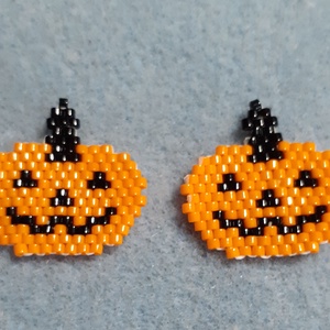 Töklámpás - vidám gyöngyfülbevaló Halloween-ra - halloweeni ékszerek - halloweeni ékszerek - Meska.hu