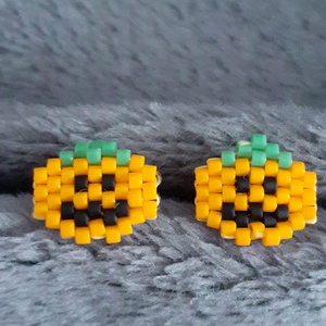 Töklámpás - vidám gyöngyfülbevaló Halloween-ra, Otthon & Életmód, Dekoráció, Halloween, Halloweeni ékszerek, Gyöngyfűzés, gyöngyhímzés, MESKA