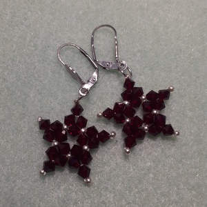 Csillagfény 2 - gyöngyfülbevaló, Ékszer, Fülbevaló, Lógó fülbevaló, Gyöngyfűzés, gyöngyhímzés, MESKA