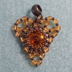 Kristályszív - topáz, bronz szív medál - ékszer - nyaklánc - medál - Meska.hu