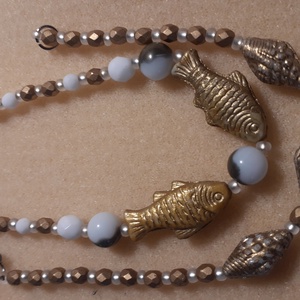 Mesebeli aranyhal - gyöngy karkötőszett - ékszer - karkötő - gyöngyös karkötő - Meska.hu