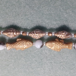 Mesebeli aranyhal - gyöngy karkötőszett - ékszer - karkötő - gyöngyös karkötő - Meska.hu