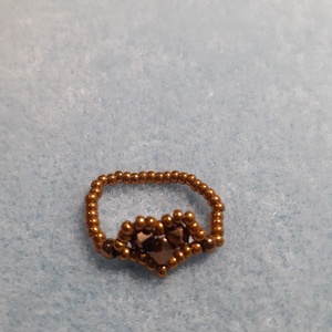 Ragyogó szív - gyöngygyűrű - ékszer - gyűrű - gyöngyös gyűrű - Meska.hu