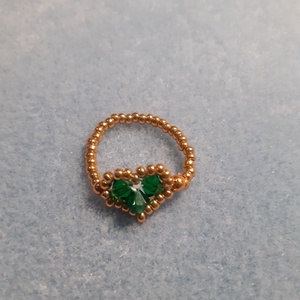 Ragyogó szív - gyöngygyűrű - ékszer - gyűrű - gyöngyös gyűrű - Meska.hu