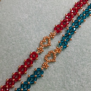 Aranyszív - gyöngykarkötő - ékszer - karkötő - gyöngyös karkötő - Meska.hu